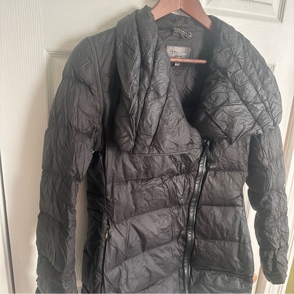 Mackage Black down jacket zip off sleeves convert to vest medium coat - Picture 2 of 12